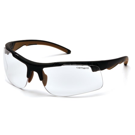 Carhartt Eyewear Safety Glasses, Anti-Fog, Clear Lens, Black Frame CHB710DT